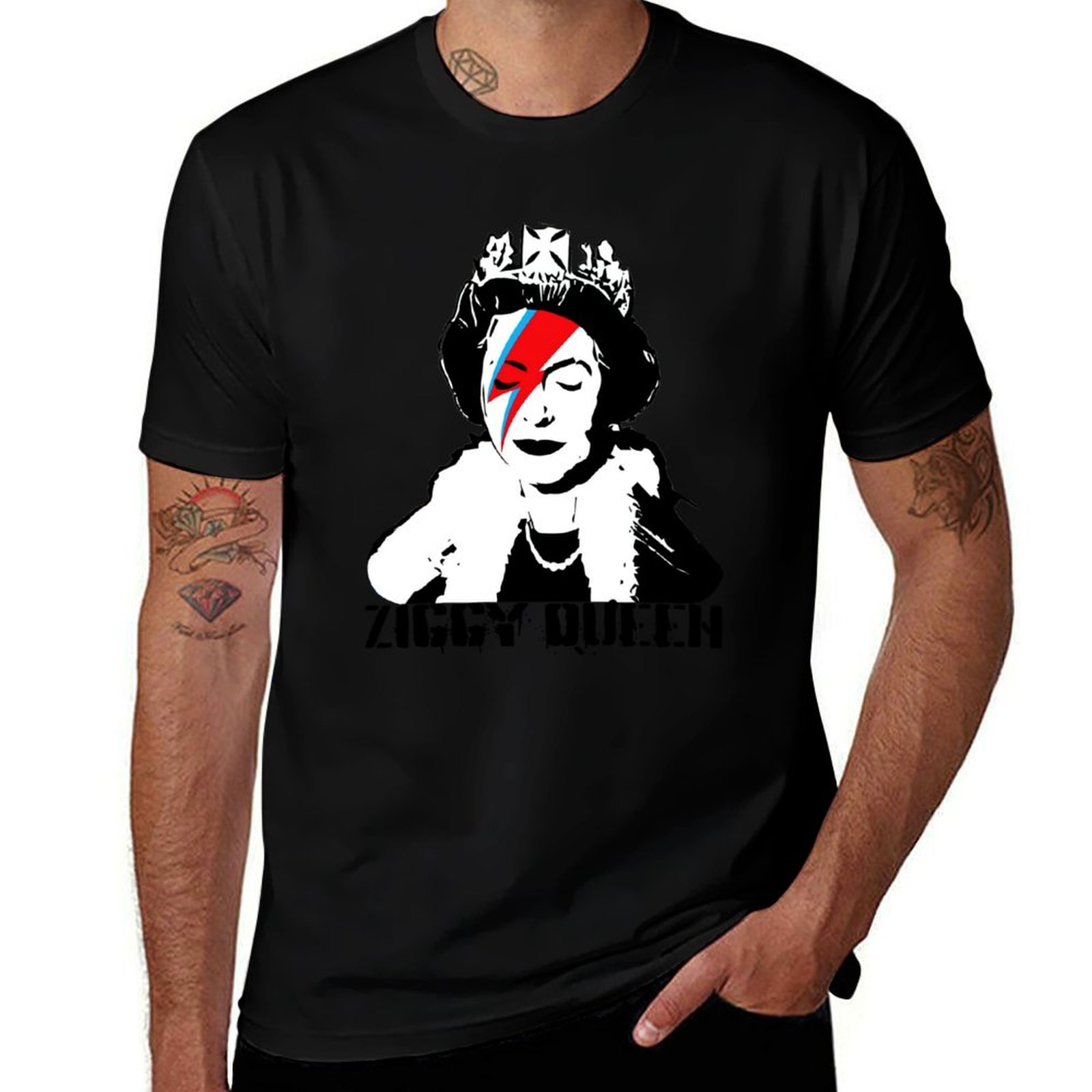 Queen Street Fashion - Camiseta Queen Elisabeth Ziggy Queen Banksy
