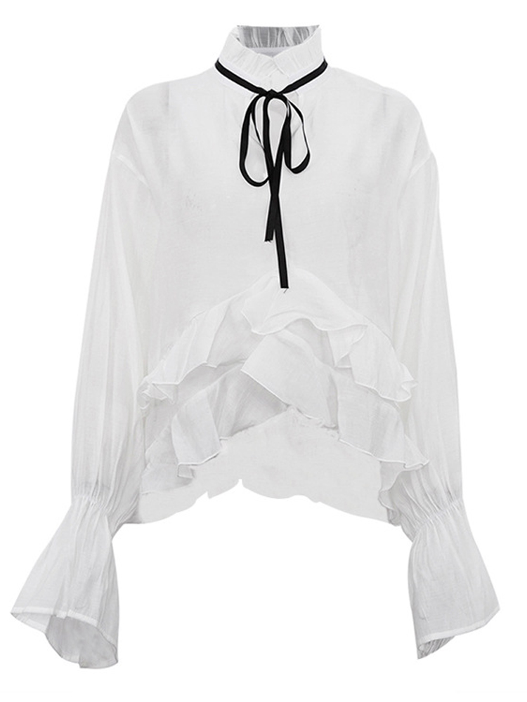 Fashion Street Night - Blusa Sexy con Volantes y Cordones