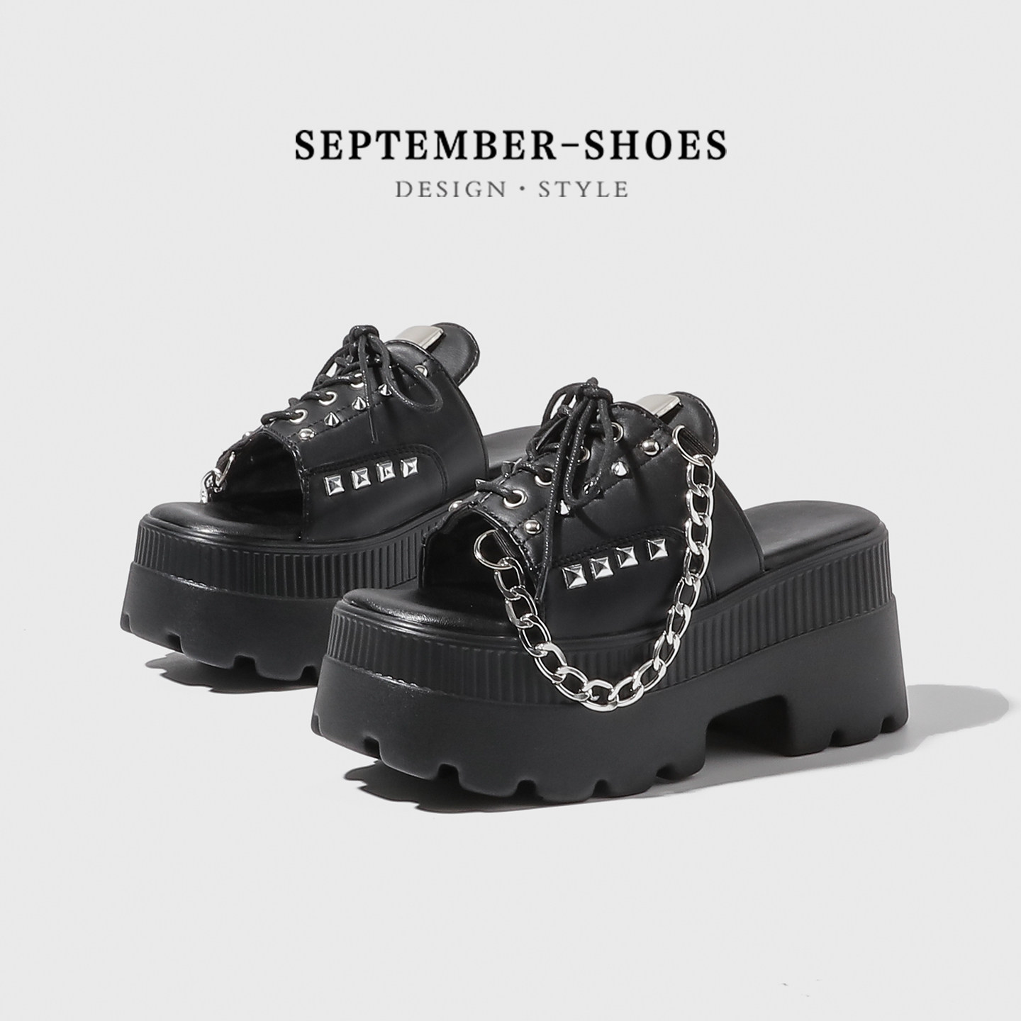 Street Fashion Y2K - Sandalias de plataforma estilo gótico punk