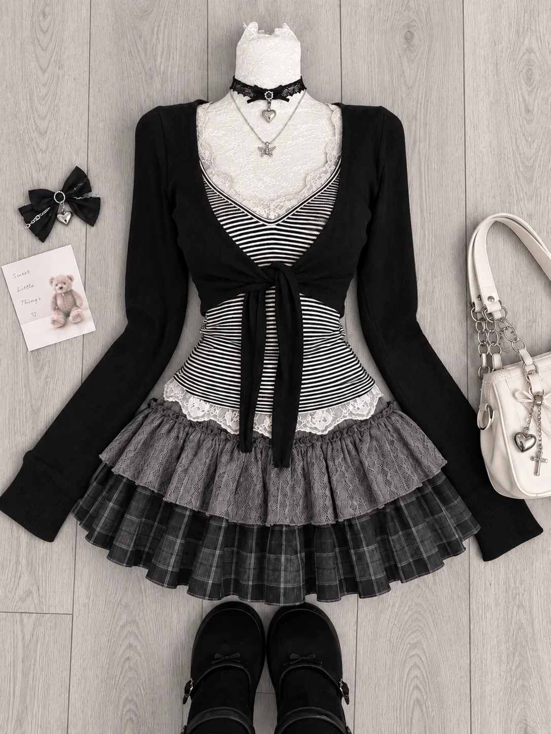 Conjunto de dos piezas de esti - Street Fashion Y2K reseña y precio